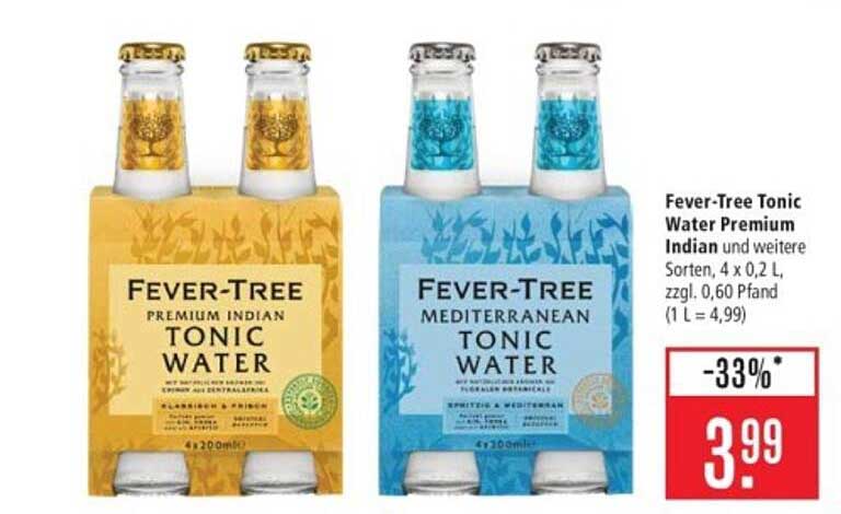 Fever-Tree Tonic Water Premium Indian und Mediterranean 4 x 0,2 L