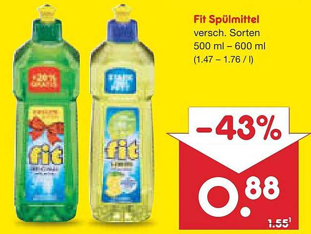 Fit Spülmittel verschiedene Sorten 500 ml – 600 ml
