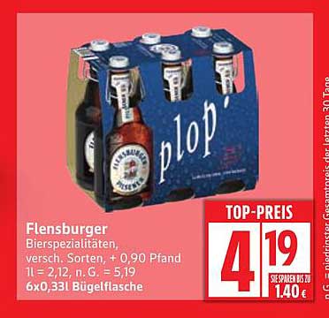 Flensburger Bierspezialitäten 6x0,33l Bügelflasche