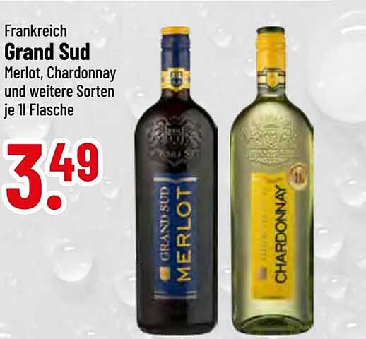 Frankreich Grand Sud Merlot, Chardonnay und weitere Sorten je 1 l Flasche