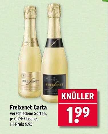 Freixenet Carta verschiedene Sorten, je 0,2-l-Flasche, 1-l-Preis 9,95