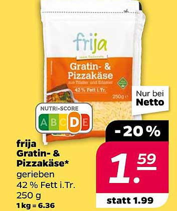 frija Gratin- & Pizzakäse 250 g