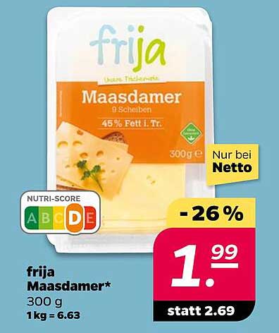 frija Maasdamer 300 g - 9 Scheiben