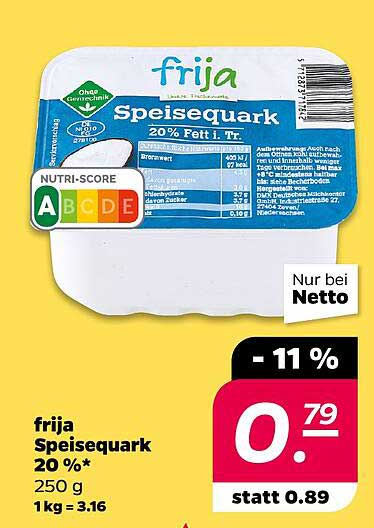 frija Speisequark 20 % – 250 g