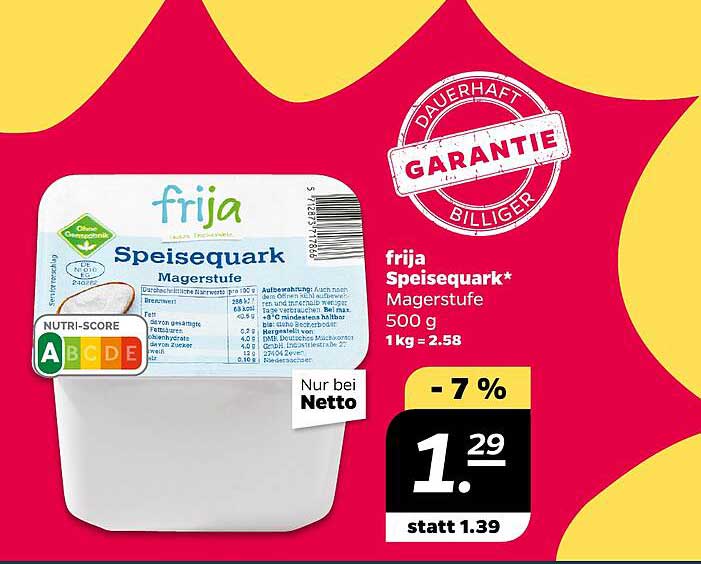 Frija Speisequark Magerstufe 500 g