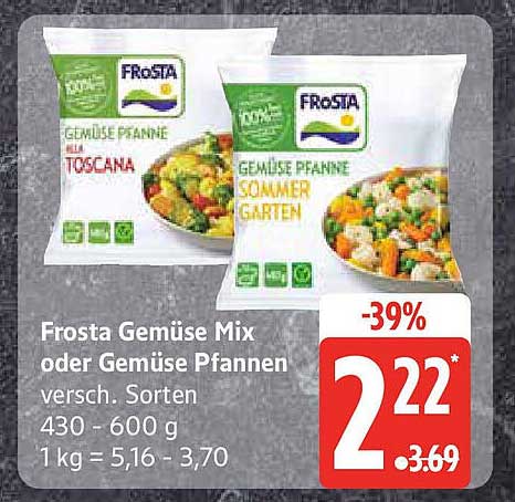 Frosta Gemüse Mix oder Gemüse Pfannen - versch. Sorten