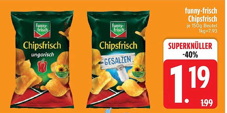 funny-frisch Chipsfrisch 150g - Gesalzen und ungarisch