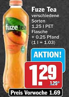 Fuze Tea verschiedene Sorten 1,25 l PET Flasche
