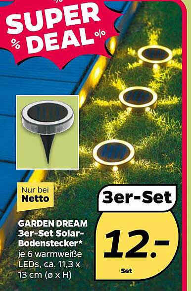 GARDEN DREAM 3er-Set Solar-Bodenstecker