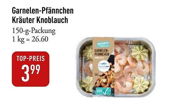 Garnelen-Pfännchen Kräuter Knoblauch