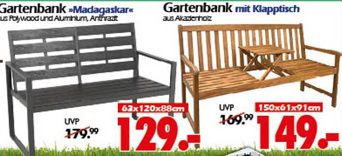 Gartenbank »Madagaskar« aus Polywood und Aluminium, Anthrazit