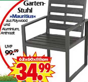 Gartenstuhl »Mauritius« aus Pollywood und Aluminium, Anthrazit