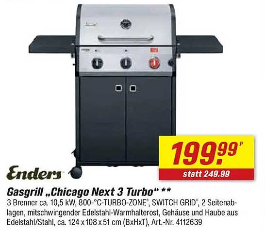 Gasgrill „Chicago Next 3 Turbo“