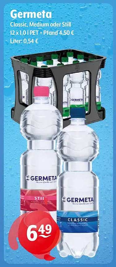 Germeta Classic, Medium oder Still - 12 x 1,0 l PET