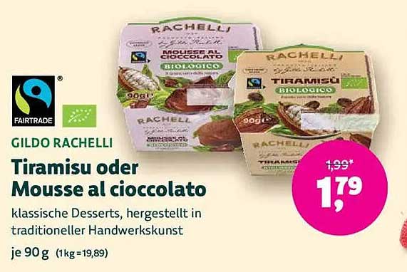 Gildo Rachelli Tiramisu oder Mousse al cioccolato 90 g