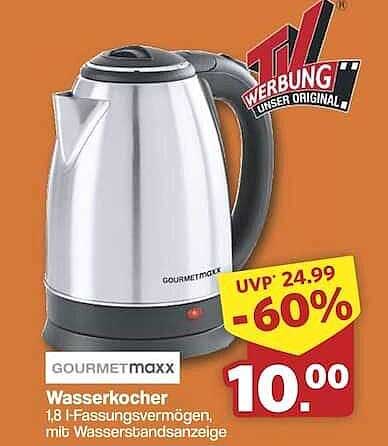 GOURMETmaxx Wasserkocher 1,8 l mit Wasserstandsanzeige
