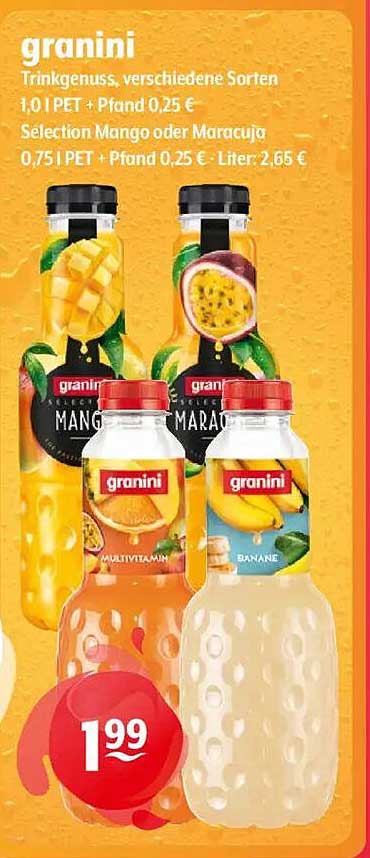 granini Trinkgenuss, verschiedene Sorten