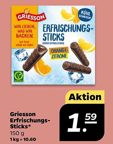 Griesson Erfrischungs-Sticks Orange-Zitrone 150 g