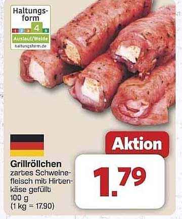 Grillröllchen zartes Schweinefleisch mit Hirtenkäse gefüllt