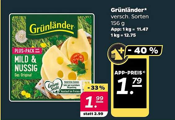 Grünländer Käse – Mild & Nussig, 156 g
