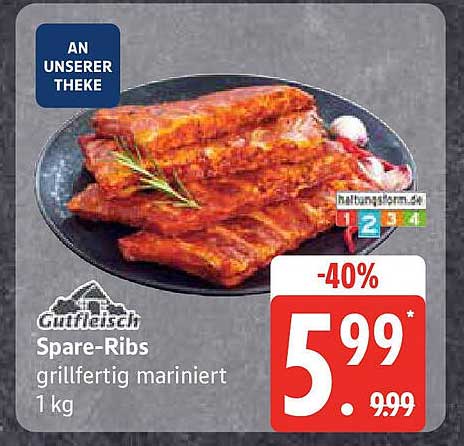 Gutfleisch Spare-Ribs grillfertig mariniert 1 kg