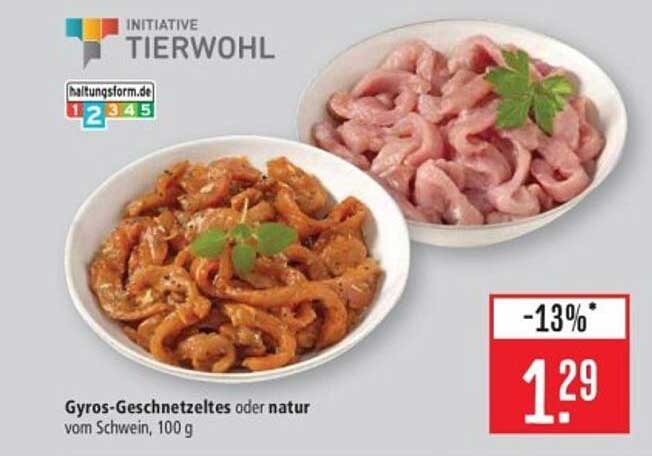 Gyros-Geschnetzeltes oder natur vom Schwein, 100 g