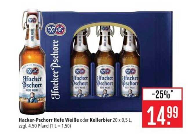 Hacker-Pschorr Hefe Weiß oder Kellerbier 20 x 0,5 L