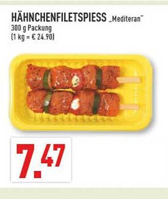Hähnchenfiletspiess "Mediterran" 300 g Packung