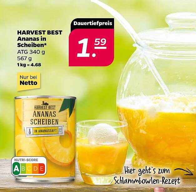 HARVEST BEST Ananas in Scheiben* ATG 340 g