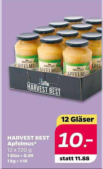 HARVEST BEST Apfelmus - 12 Gläser im attraktive Angebot!