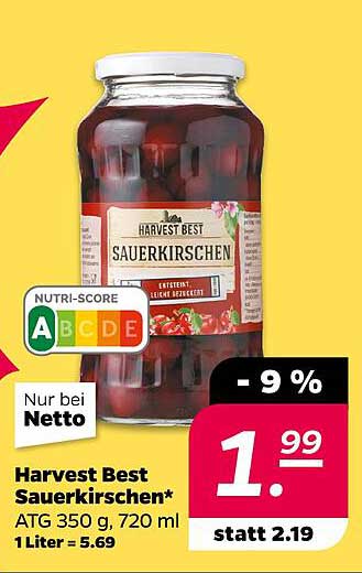 Harvest Best Sauerkirschen* ATG 350 g, 720 ml
