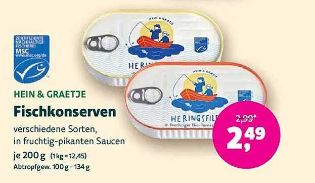 HEIN & GRAETJE Fischkonserven - verschiedene Sorten in fruchtig-pikanten Saucen