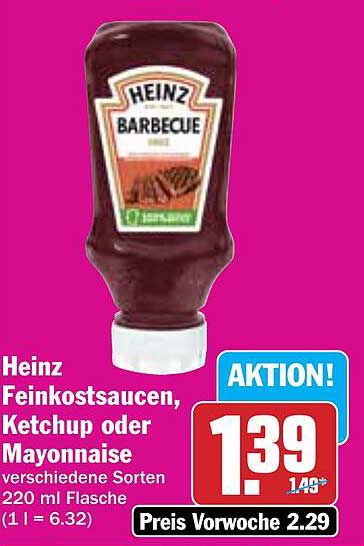 Heinz Feinkostsaucen, Ketchup oder Mayonnaise - verschiedene Sorten 220 ml Flasche