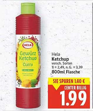 Hela Gewürz Ketchup Curry 800ml Flasche