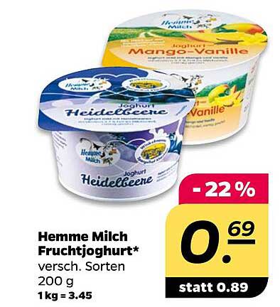 Hemme Milch Fruchtjoghurt 200 g – verschiedene Sorten
