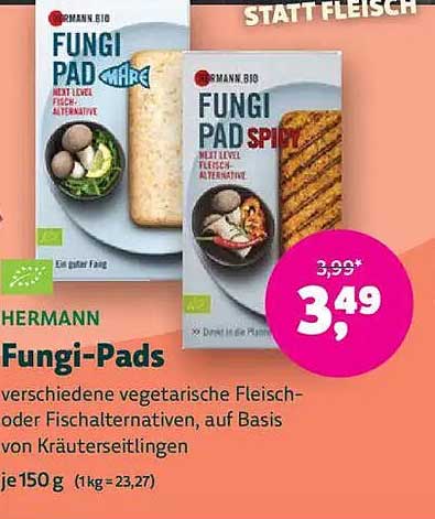 HERMANN Fungi-Pads - Vegetarische Fleischalternative