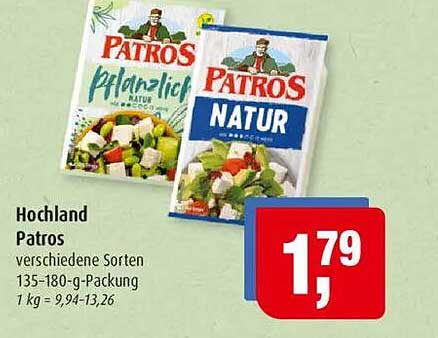 Hochland Patros verschiedene Sorten 135-180-g-Packung