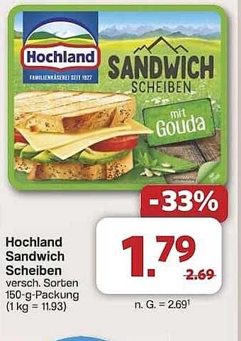 Hochland Sandwich Scheiben mit Gouda 150 g
