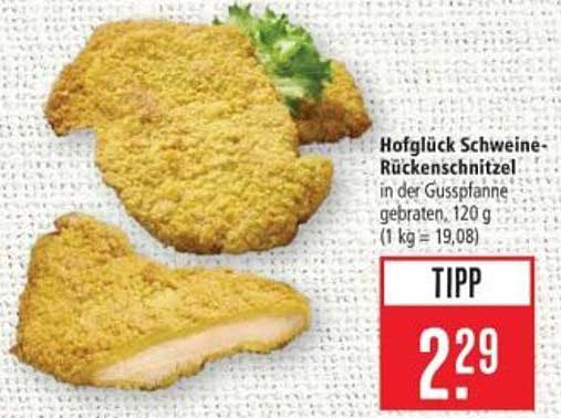 Hofglück Schweine-Rückenschnitzel – in der Guss pfanne gebraten, 120 g