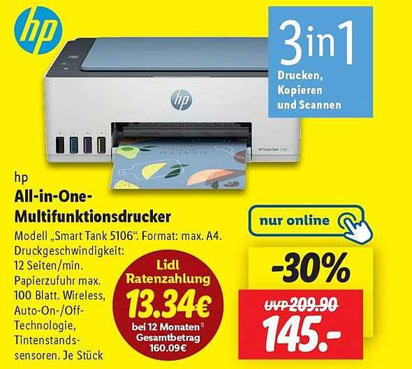 hp All-in-One-Multifunktionsdrucker Smart Tank 5106