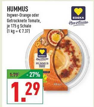 HUMMUS Ingwer-Orange oder Getrocknete Tomate, je 175 g Schale