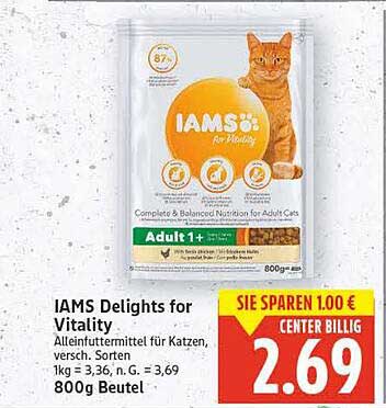IAMS Delights for Vitality 800g Beutel - Alleinfuttermittel für Katzen