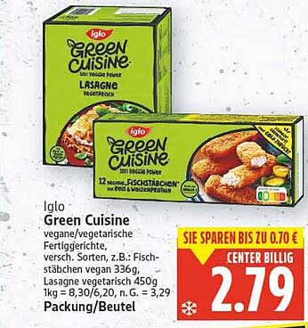 Iglo Green Cuisine - Vegane/Vegetarische Fertiggerichte