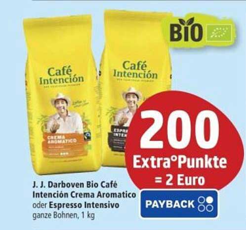 J. J. Darboven Bio Café Intención Crema Aromático oder Espresso Intensivo, ganze Bohnen, 1 kg