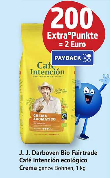J. J. Darboven Bio Fairtrade Café Intención ecológico Crema ganze Bohnen, 1 kg