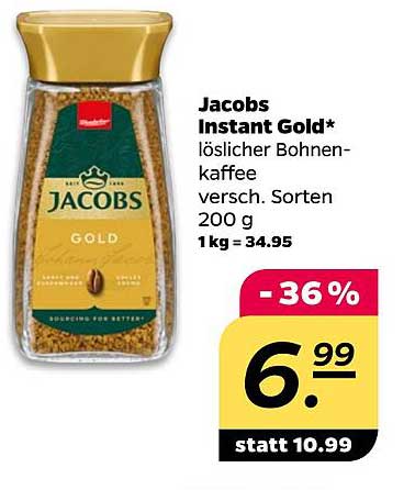 Jacobs Instant Gold* löslicher Bohnenkaffee 200 g