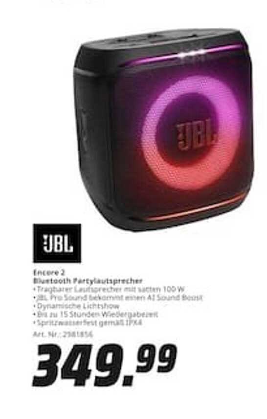 JBL Encore 2 Bluetooth Partylautsprecher mit satten 100 W