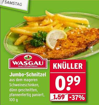 Jumbo-Schnitzel aus dem mageren Schweineschinken, 100 g