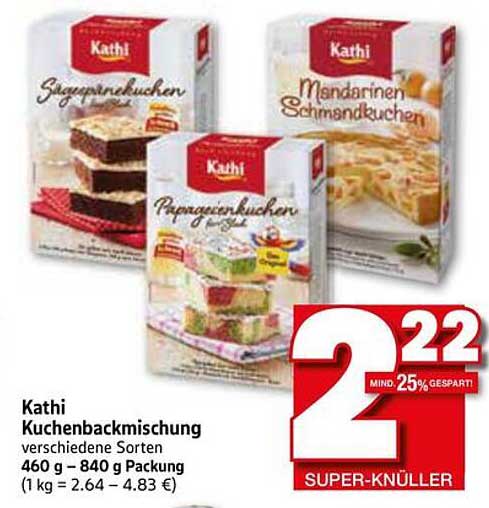 Kathi Kuchenbackmischung verschiedene Sorten 460 g - 840 g