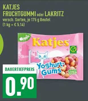 Katjes Fruchtgummi oder Lakritz, 175 g Beutel